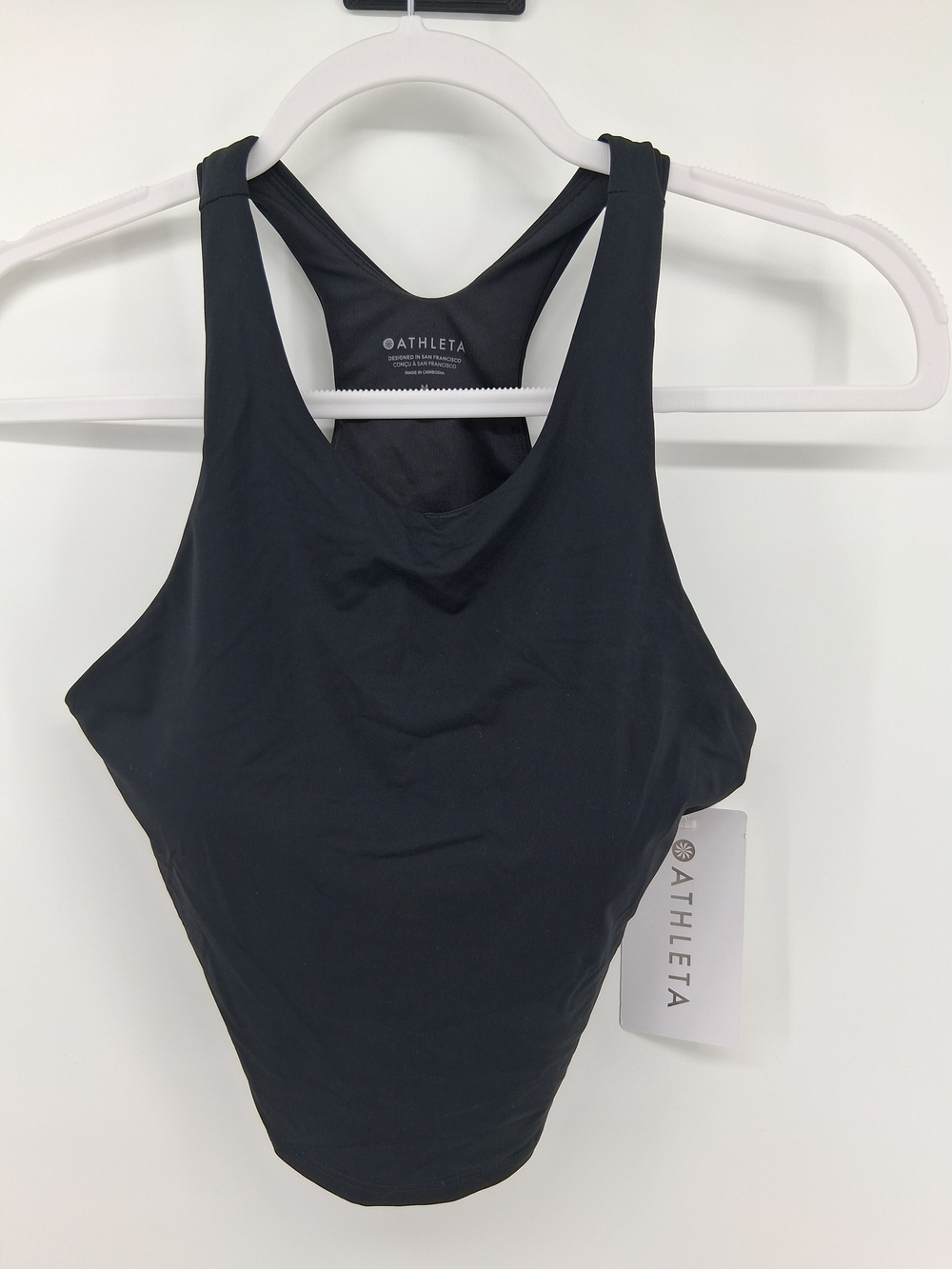 Athleta Black Racerback Support Sports Bra Tank